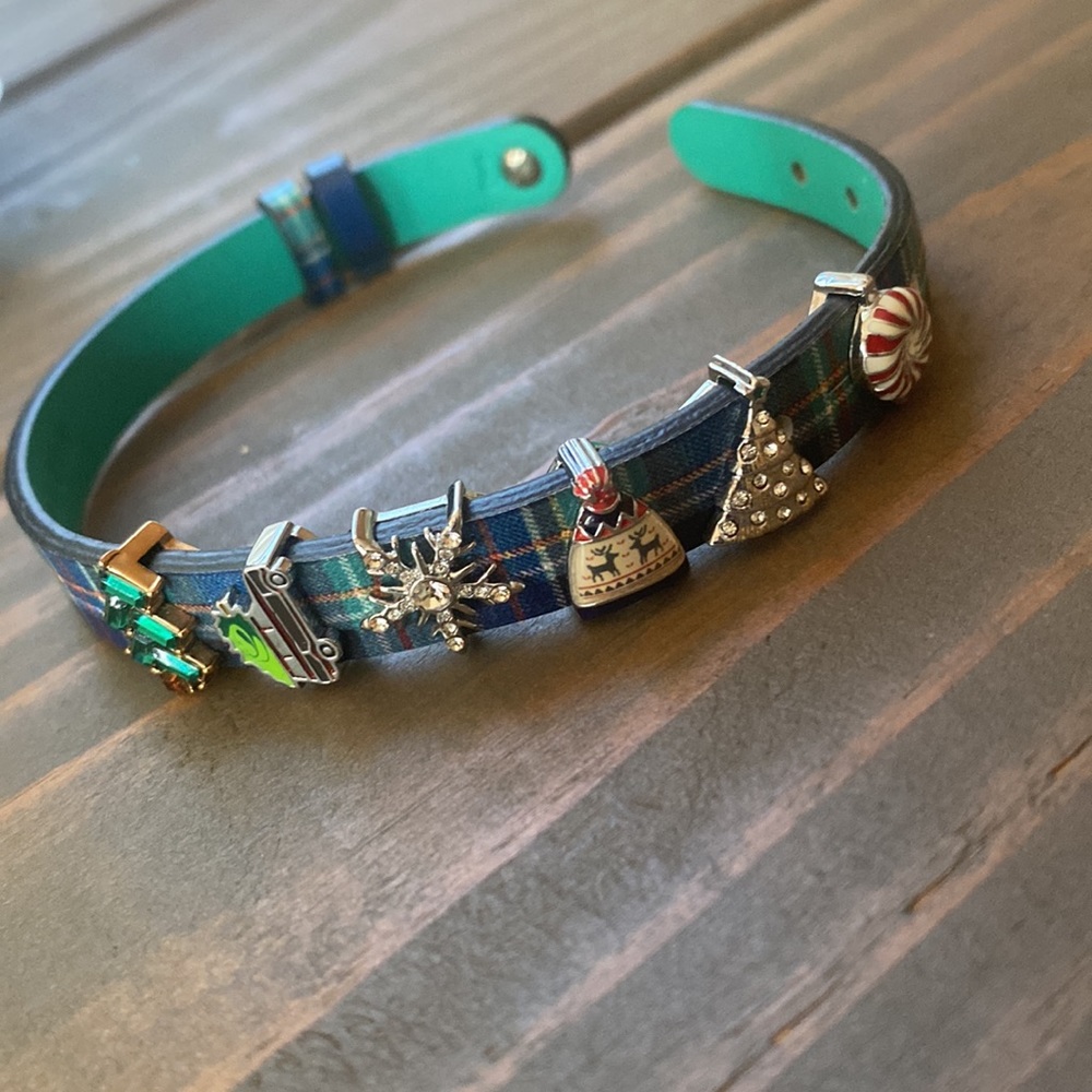 Stella & Dot Keep Collectors Edition Holiday Charms/Plaid Keep reversible Band